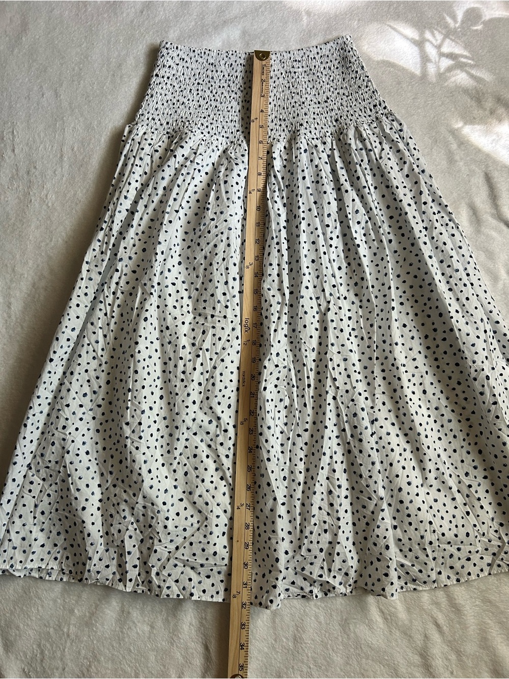 J. Crew White Maxi Skirt with Black Dot Print - Picture 5 of 12
